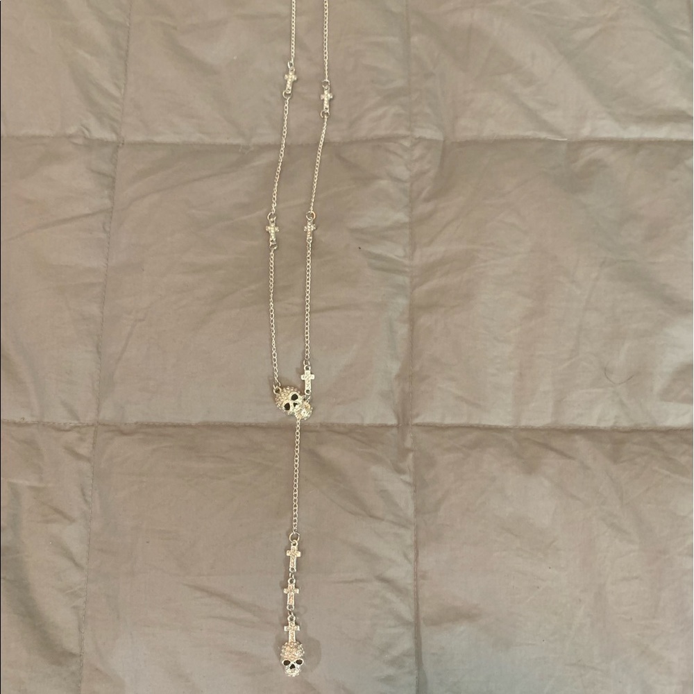 Skull & Cross Crystal Necklace